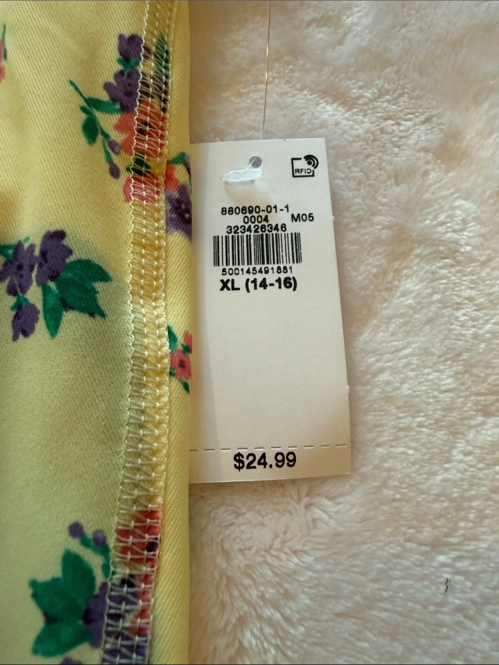Old Navy Yellow Floral Pleated Skirt